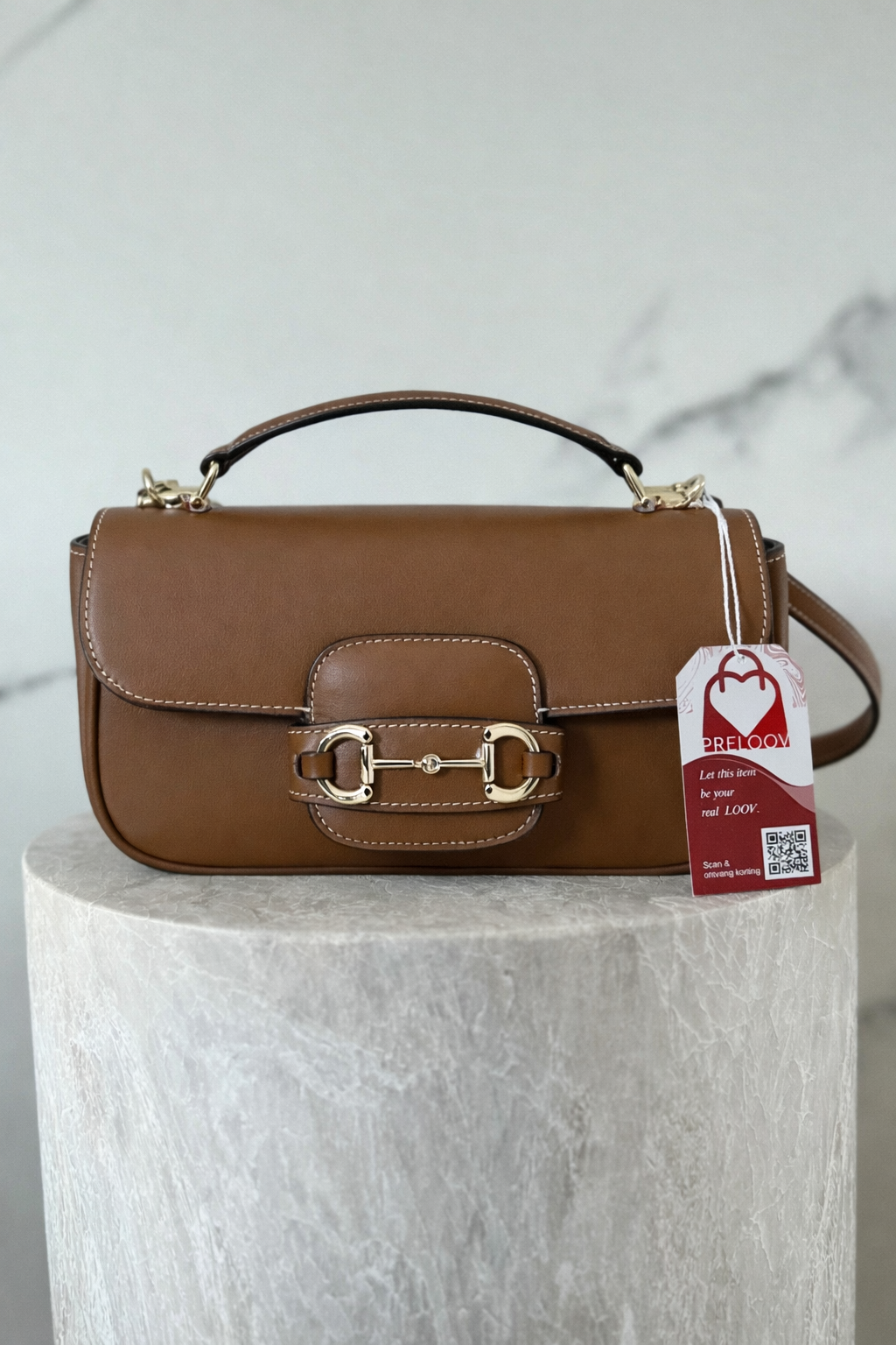 Gucci Horsebit 1955 Bruin Medium dames Schoudertas