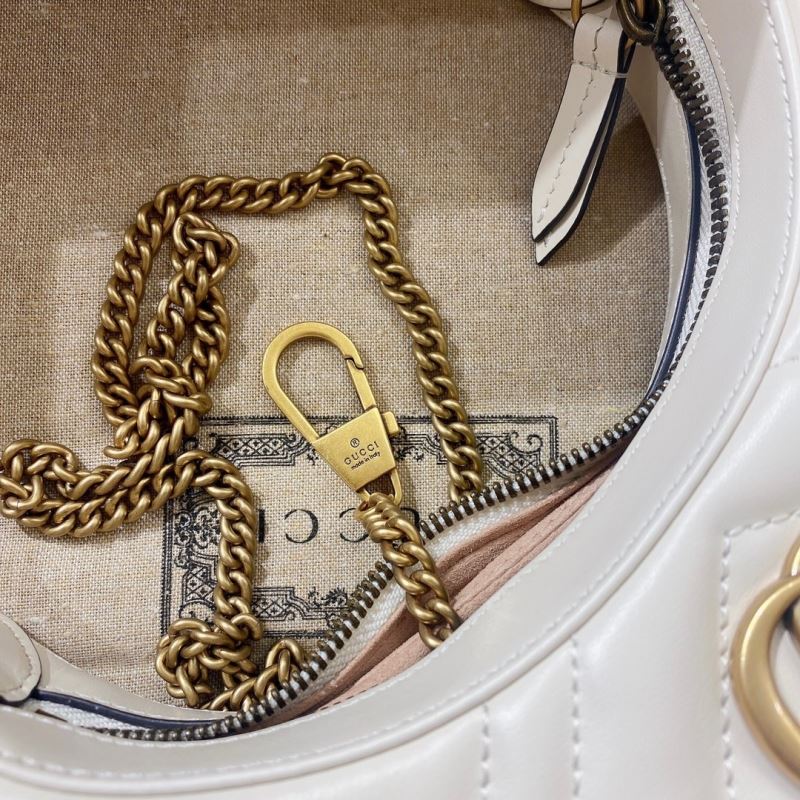 Gucci GG Marmont Mini Half Moon Schoudertas Wit Preloved Designer Bag