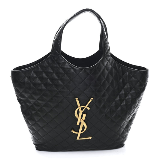 Saint Laurent Icare Maxi Stepptasche aus Lammleder – Luxuriöse Oversize-Shopper-Tasche mit ikonischem Cassandre-Logo
