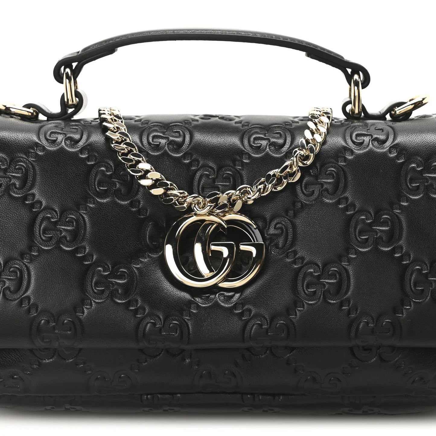 Gucci Milano Chevron Schultertasche, Damenhandtasche, schwarze Umhängetasche