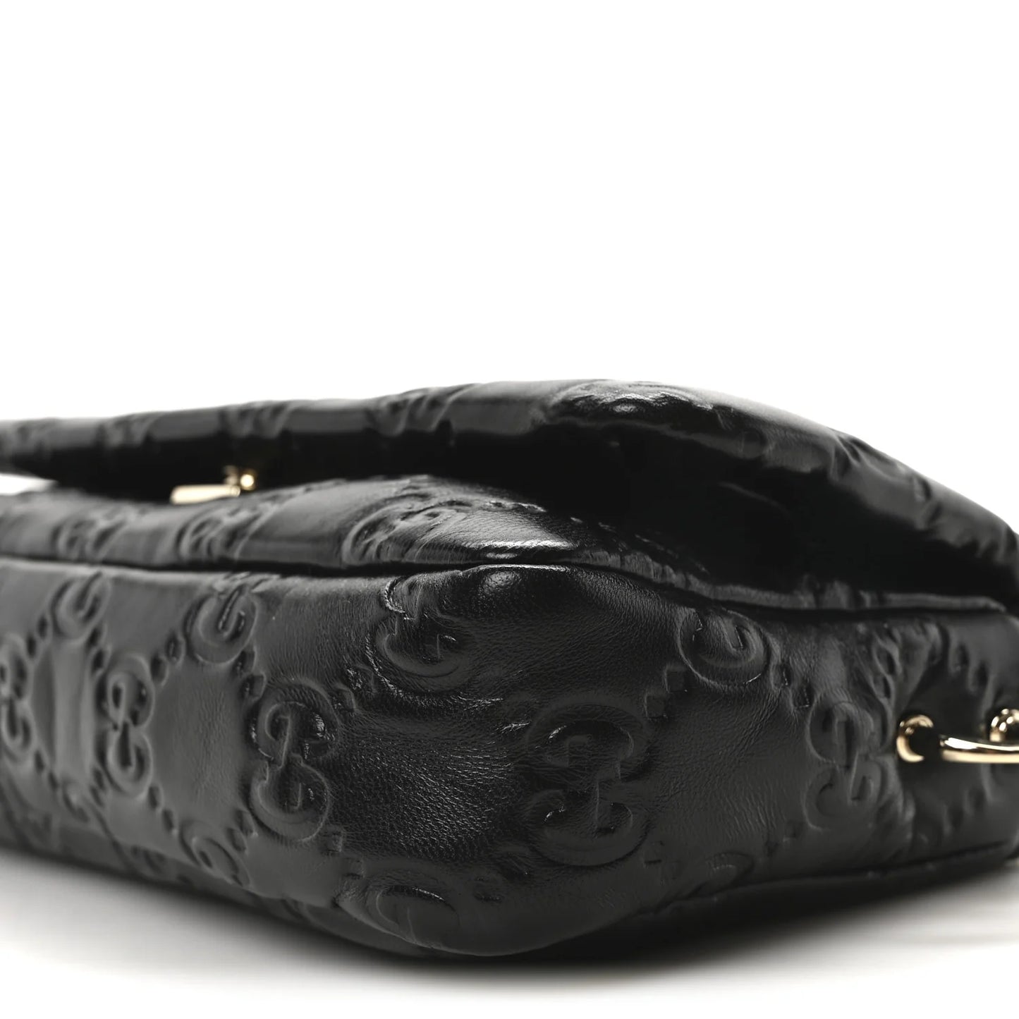 Gucci Milano Chevron Schultertasche, Damenhandtasche, schwarze Umhängetasche