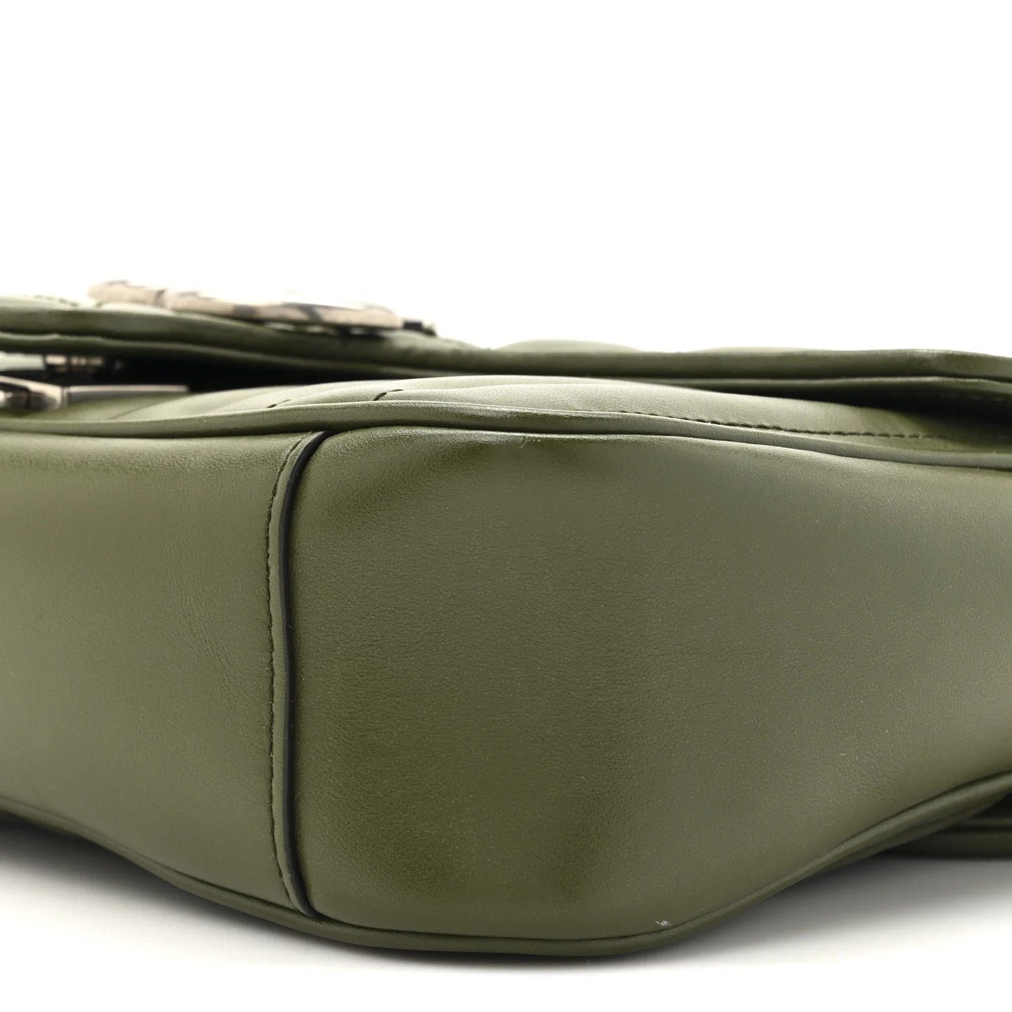 Gucci Marmont Aria Military Wood Kleine Damen-Schultertasche Matelassé • Gebraucht