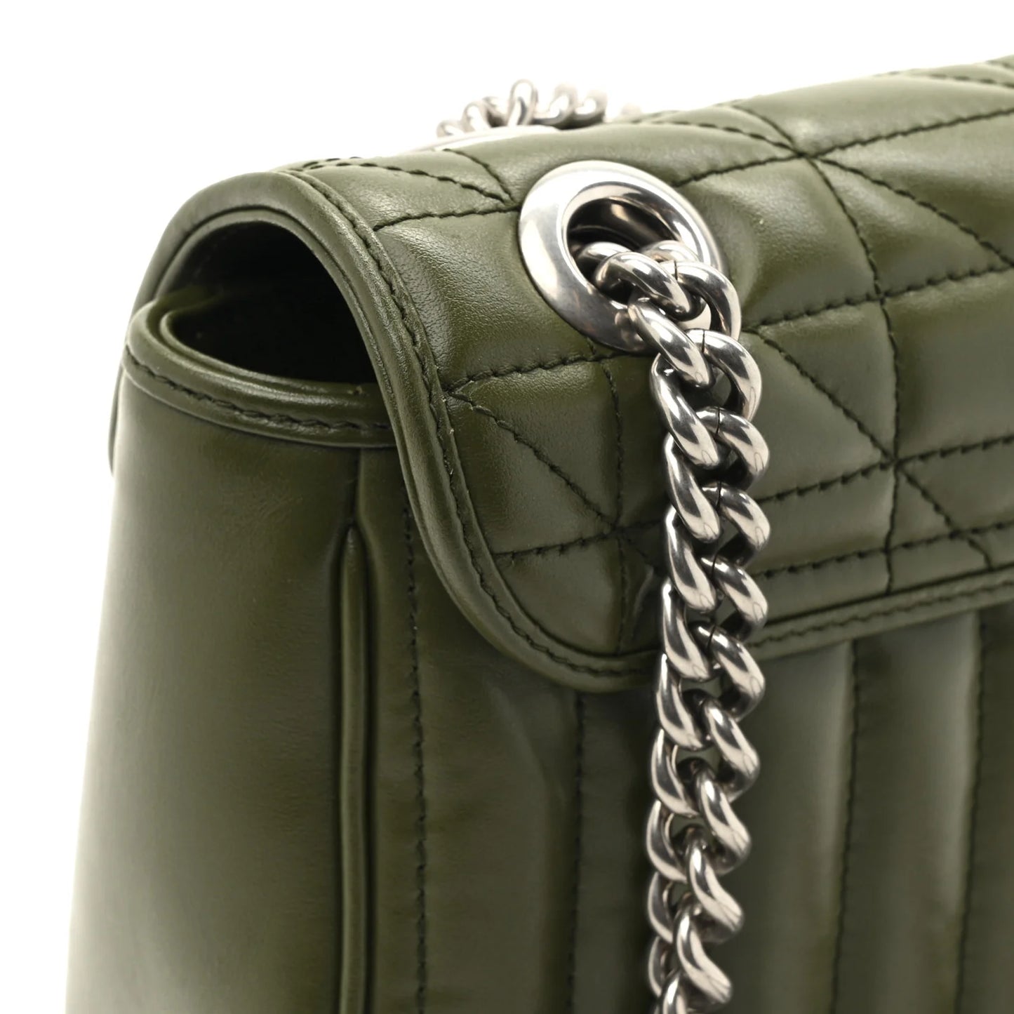 Gucci Marmont Aria Military Wood Kleine Damen-Schultertasche Matelassé • Gebraucht