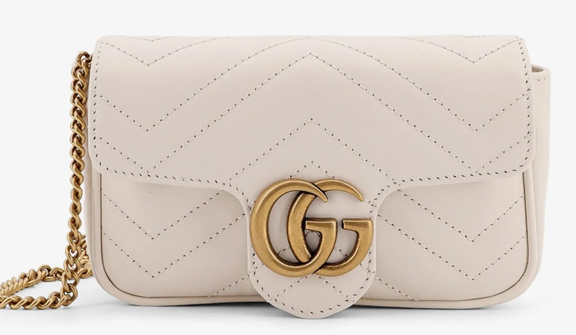 Gucci Marmont Mini White 2024 Damen-Schultertasche Matelassé • Gebraucht