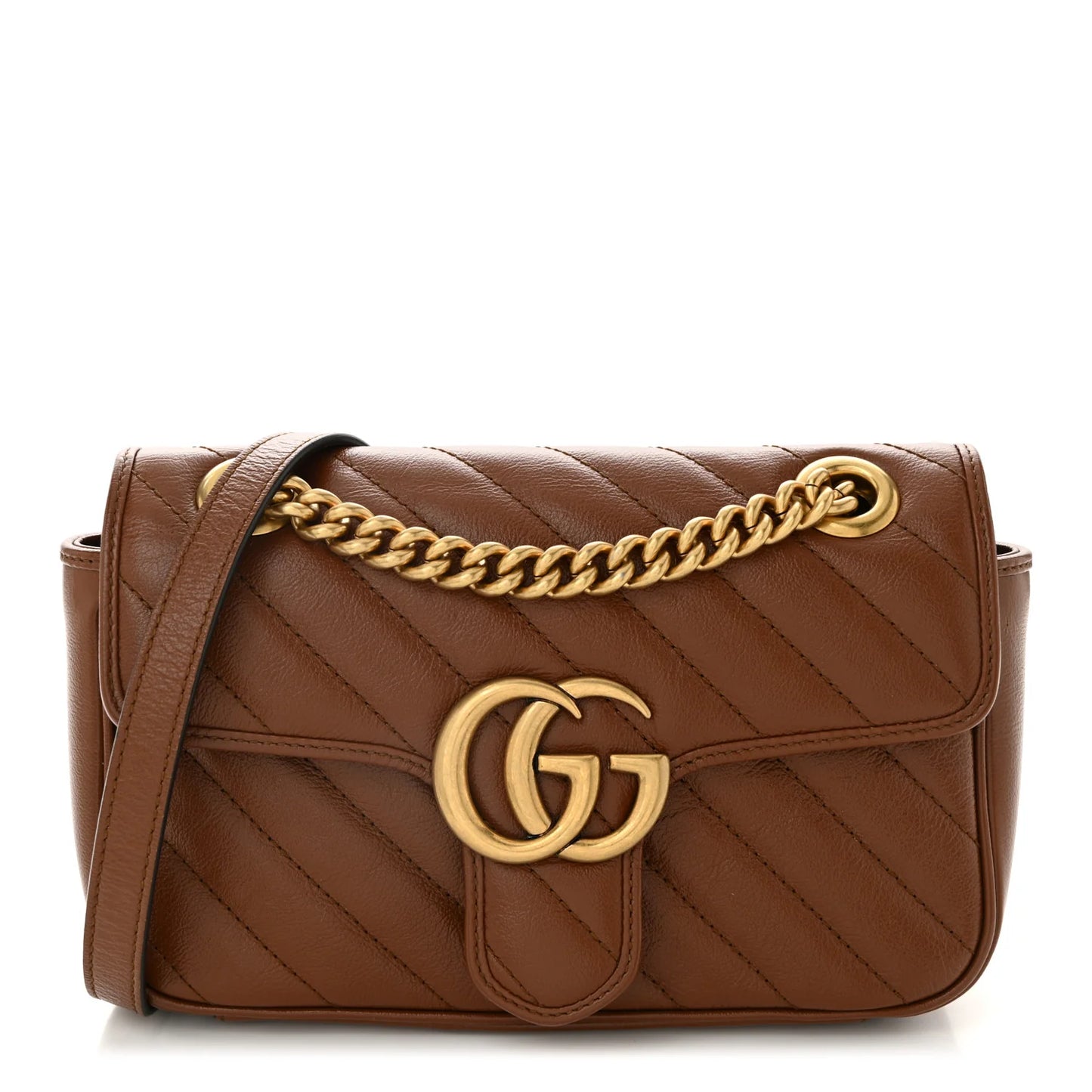 Gucci Marmont Diagonal Azalea Cuir Mini Damen Umhängetasche Matelassé • Gebraucht