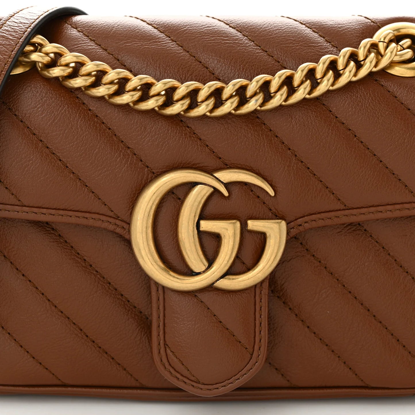 Gucci Marmont Diagonal Azalea Cuir Mini Damen Umhängetasche Matelassé • Gebraucht