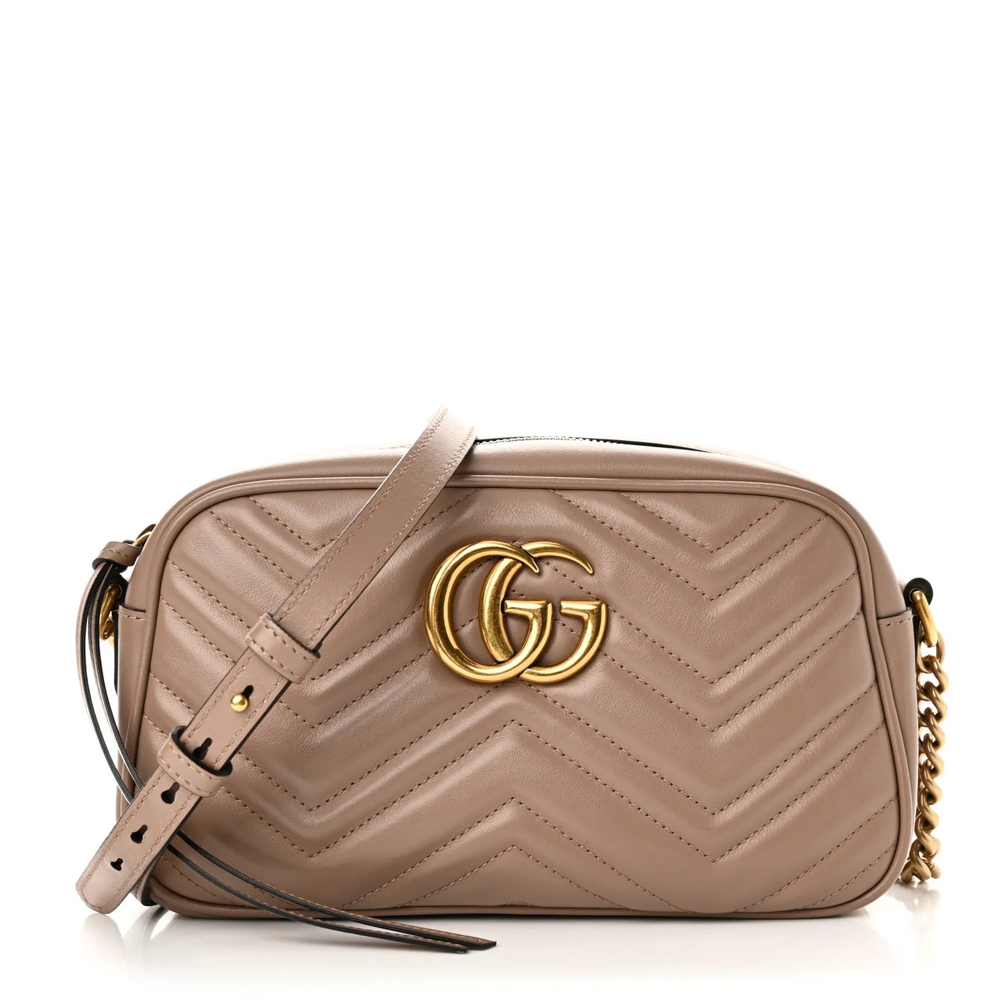 Gucci Marmont Porcelain Rose Kleine Damen-Umhängetasche Matelassé • Gebraucht