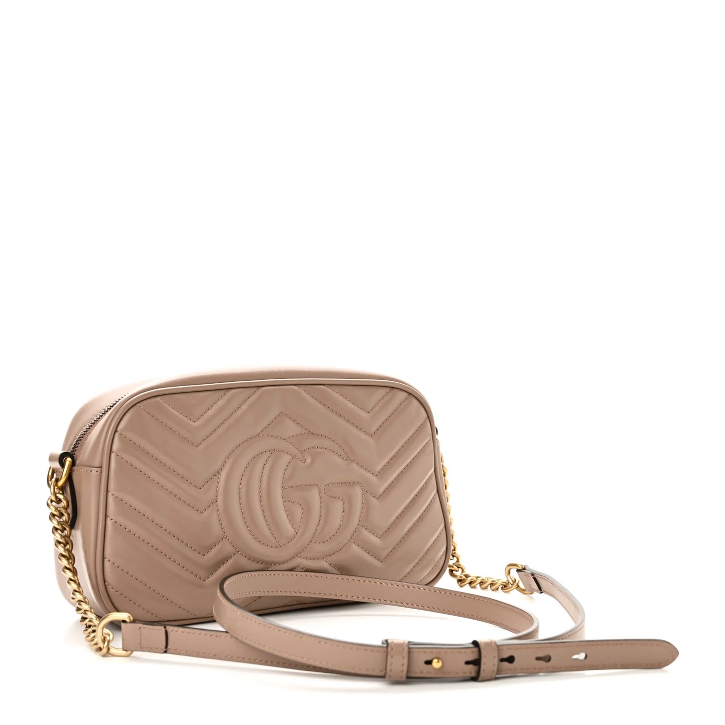 Gucci Marmont Porcelain Rose Kleine Damen-Umhängetasche Matelassé • Gebraucht