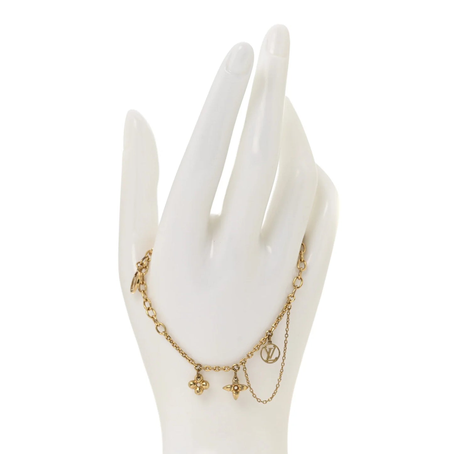 Louis Vuitton Monogram Blooming Supple dames Armband – Goudkleurig – 20,3 cm