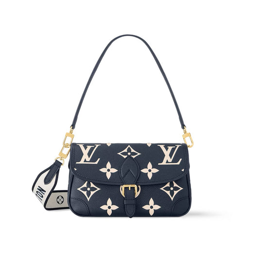 Louis Vuitton Diane Tasche Marineblau / Cremefarbenes Monogramm Empreinte-Leder