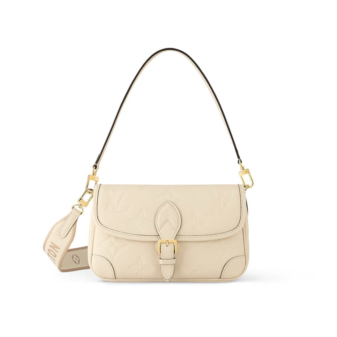 Louis Vuitton Diane Tasche Creme Beige Monogramm Empreinte Leder 