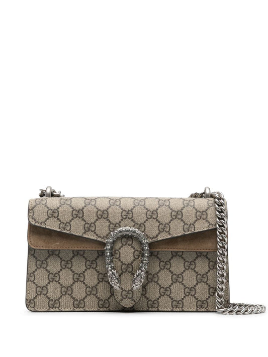 Gucci GG Dionysus Small  GG Supreme Canvas & Taupe Suede