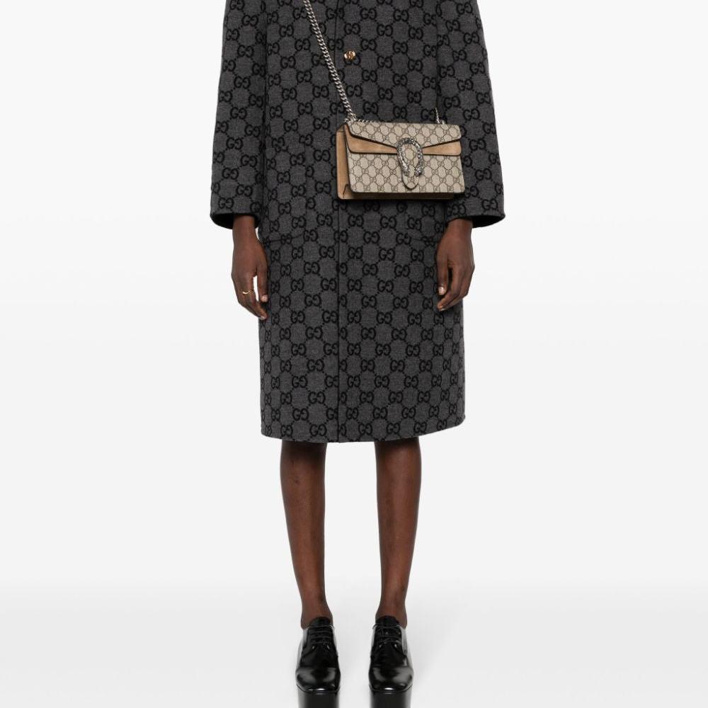 Gucci GG Dionysus Kleine GG Supreme Canvas Taupe Wildleder