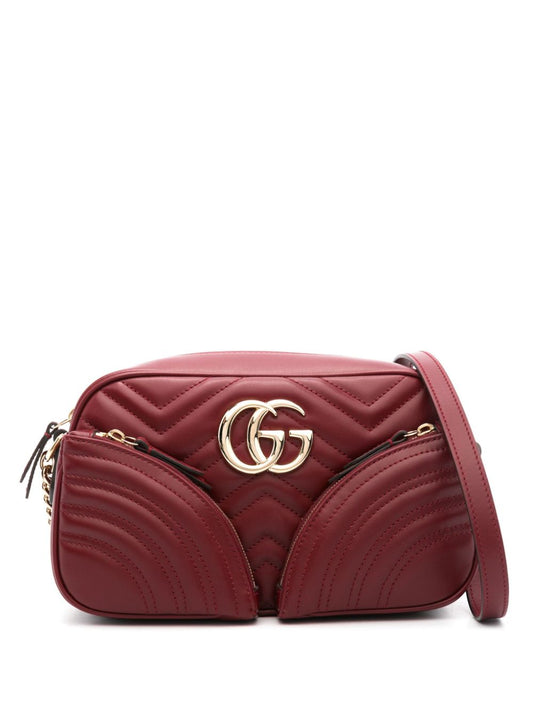 Gucci Marmont Small Bag Rosso Ancora Matelassé Chevron Leather