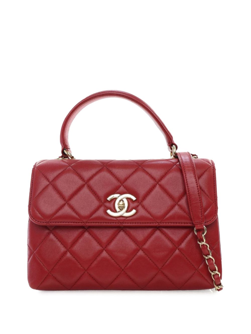 Chanel Trendy CC Top Handle Mini Rotes Lammleder (2021)