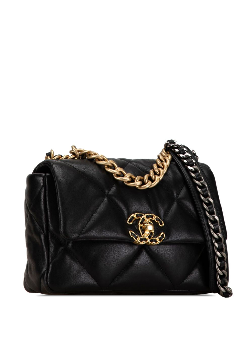 Chanel Small 19 Flap Bag Schwarzes Lammleder 2023