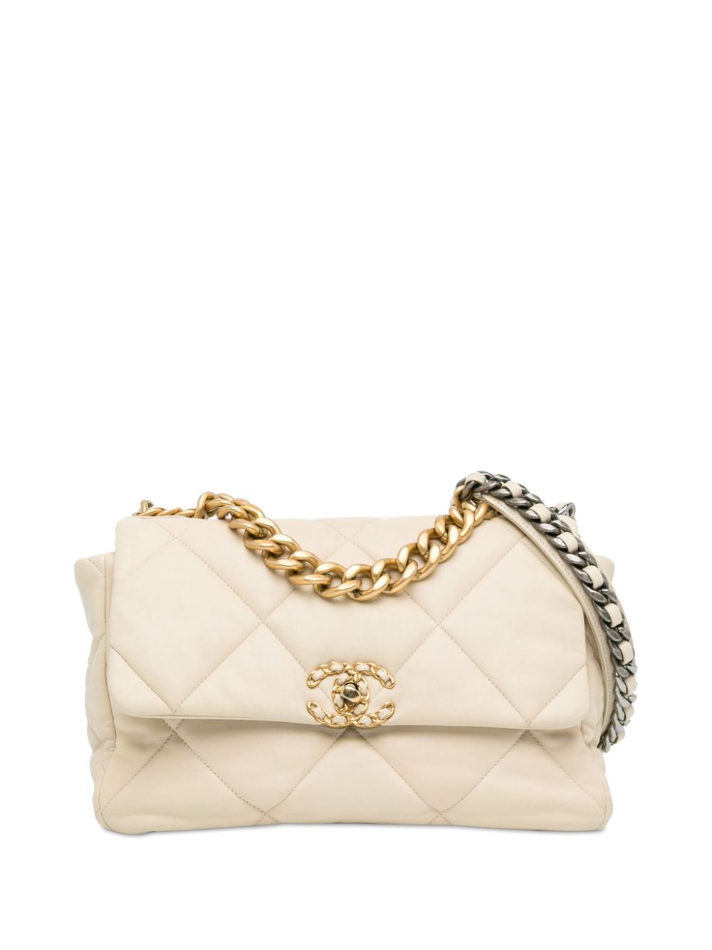 Chanel Small 19 Flap Bag Weißes Lammleder (2021)